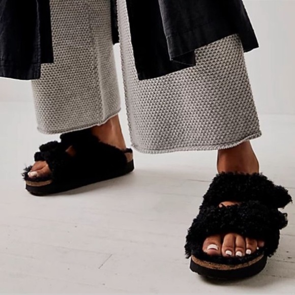 fuzzy birkenstock sandals